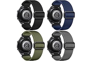 Easuny 22mm Nylon Watch Bands Compatible with Gear 3 45mm/S3 Frontier 46mm (4-Pack)