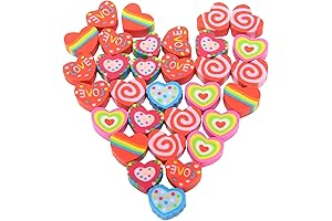 300 Counts Valentines Day Heart Erasers for Kids, Heart-Shaped Mini Erasers for...