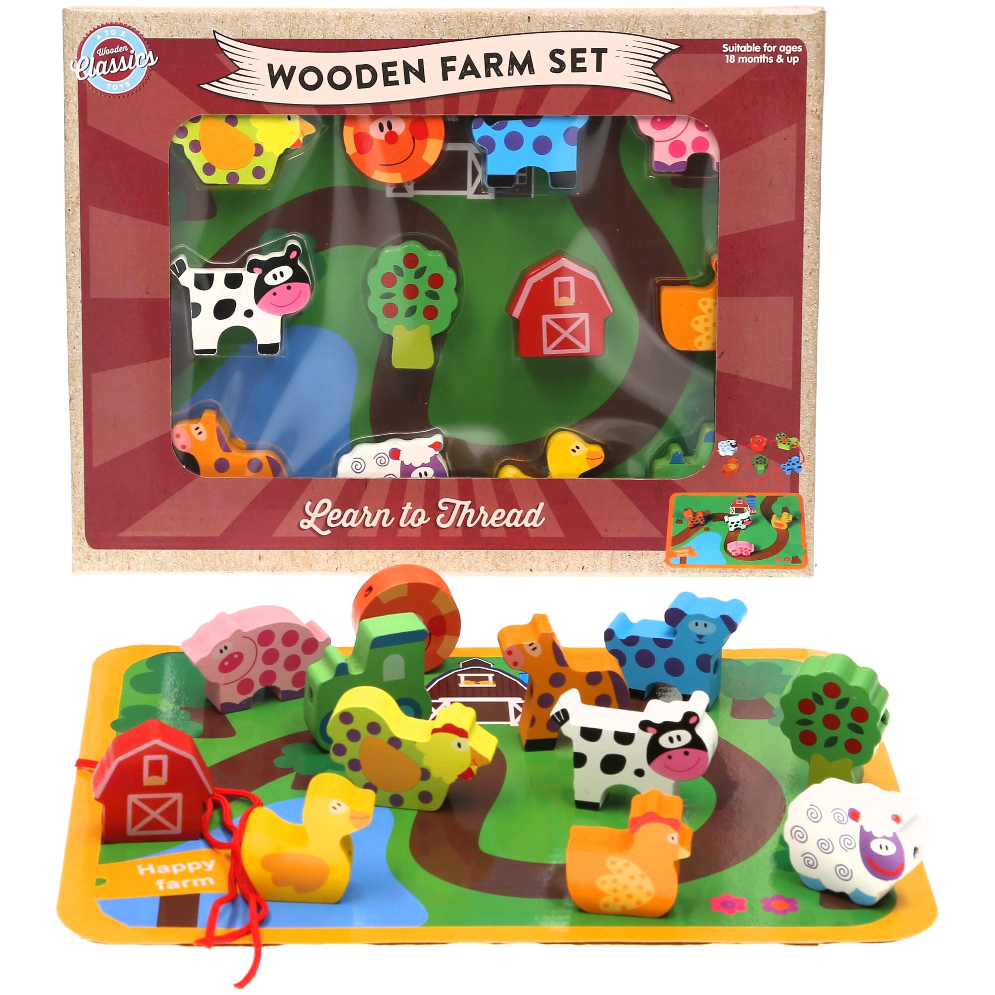 AtozClassic Wooden Farm Set