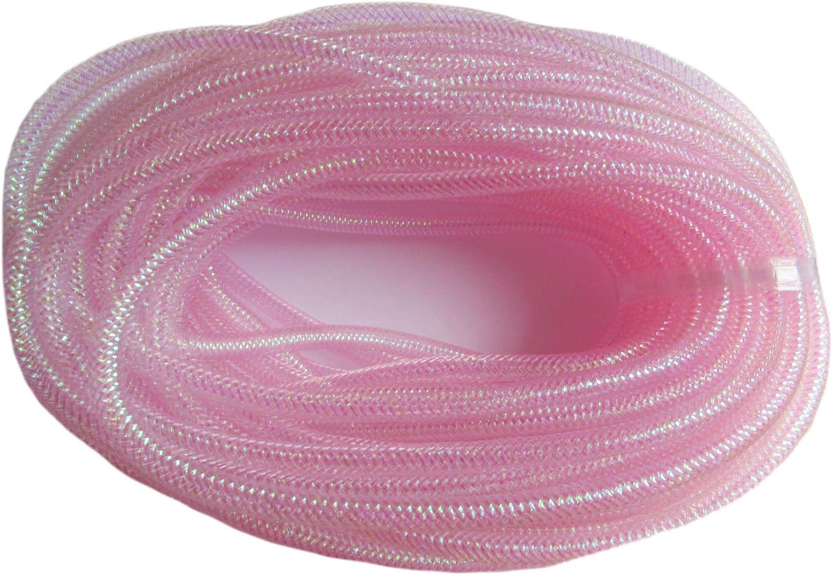 One Roll 30 Yards Mesh Tube for Craft Deco Flex for Wreaths Cyberlox CRIN Crafts 8mm 3/8-Inch (3/8 inch(8mm), Lt.Pink)