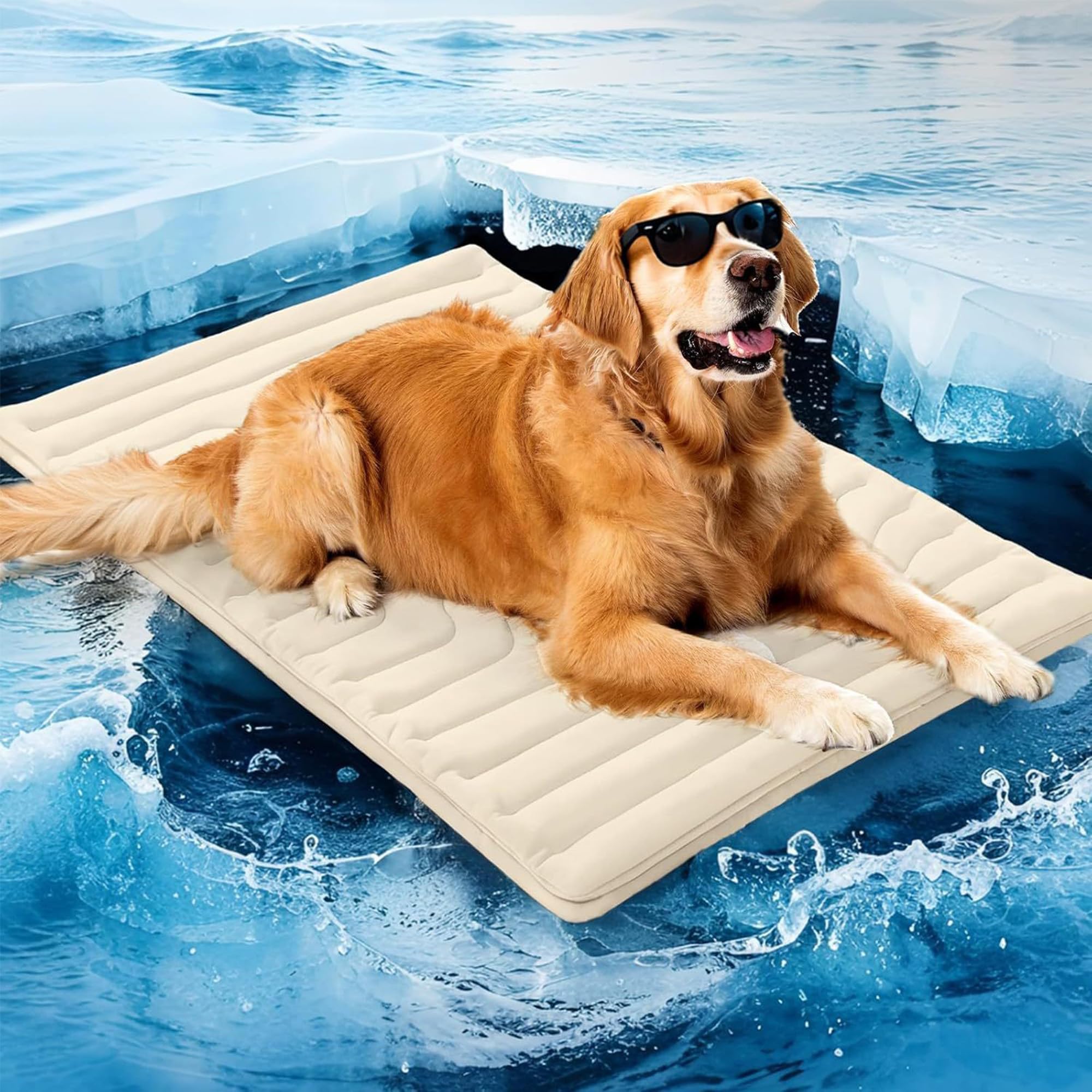 Alfombrilla de refrigeración para perros, cama fresca portátil de verano para perros, manta antideslizante y lavable para perros y gatos, ideal para uso en interiores y exteriores, cómoda y
