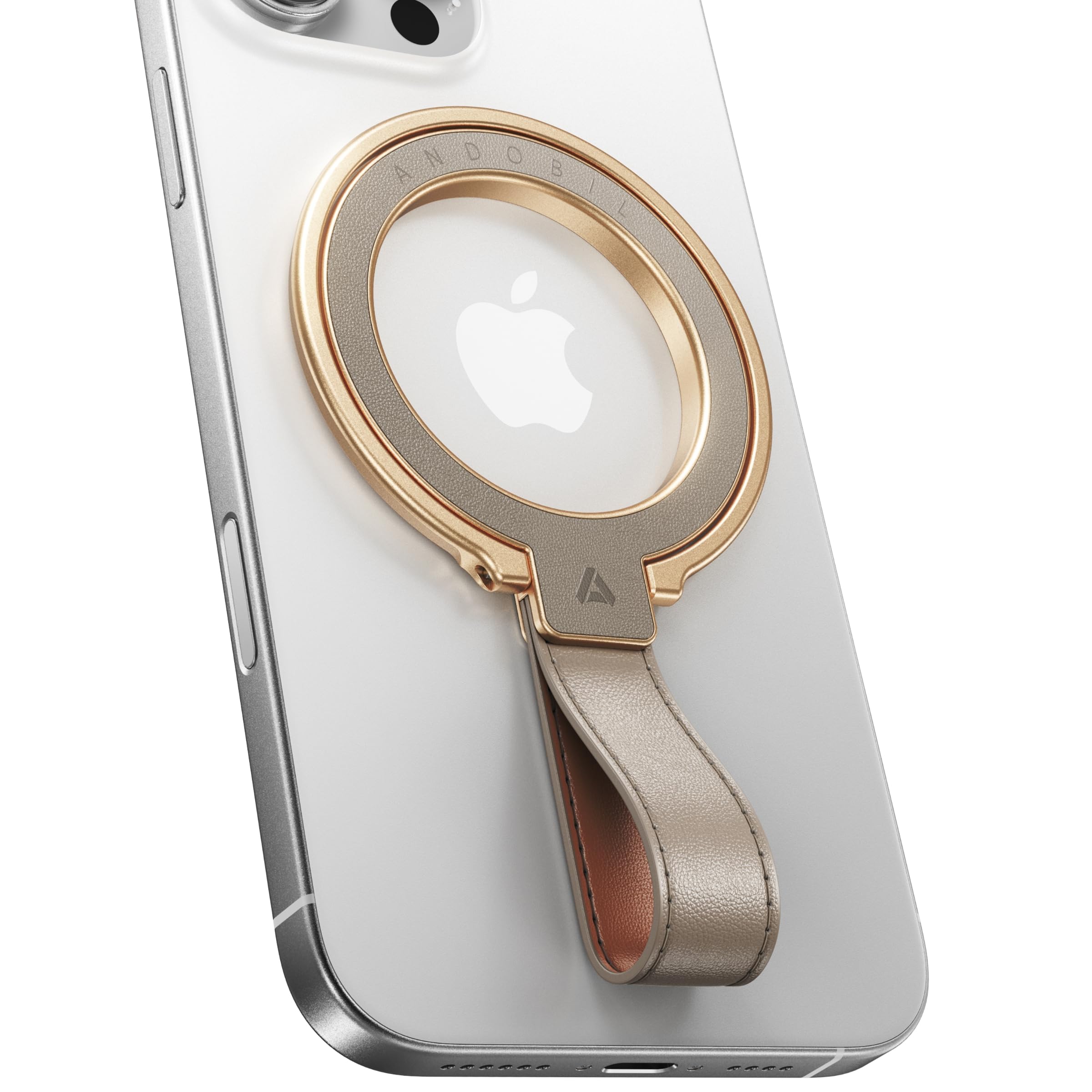 Photo 1 of andobil Leather Magnetic Phone Grip Holder for MagSafe