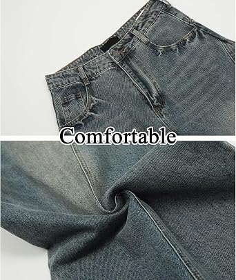 Womens Baggy Jeans Vintage Oversized Pants Aesthetic Hip Hop Jeans Denim Graphic Jean Grunge Pants