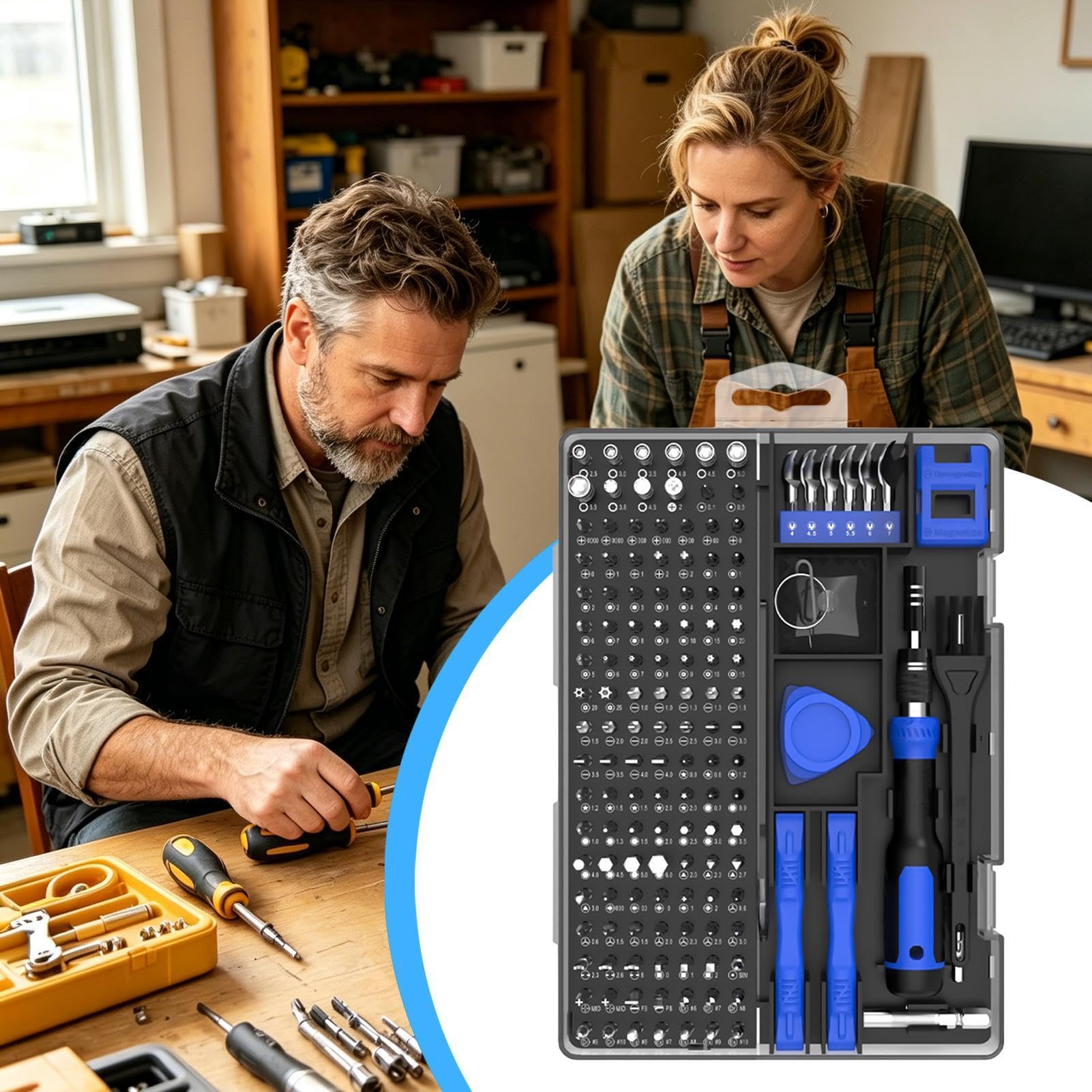 Set di Cacciaviti di Precisione Ergonomico portatile 160in1 attrezzo con | Cacciaviti per Elettronica per Officina Industriale Computer Laptop Dispositivi Elettronici Orologi Occhiali