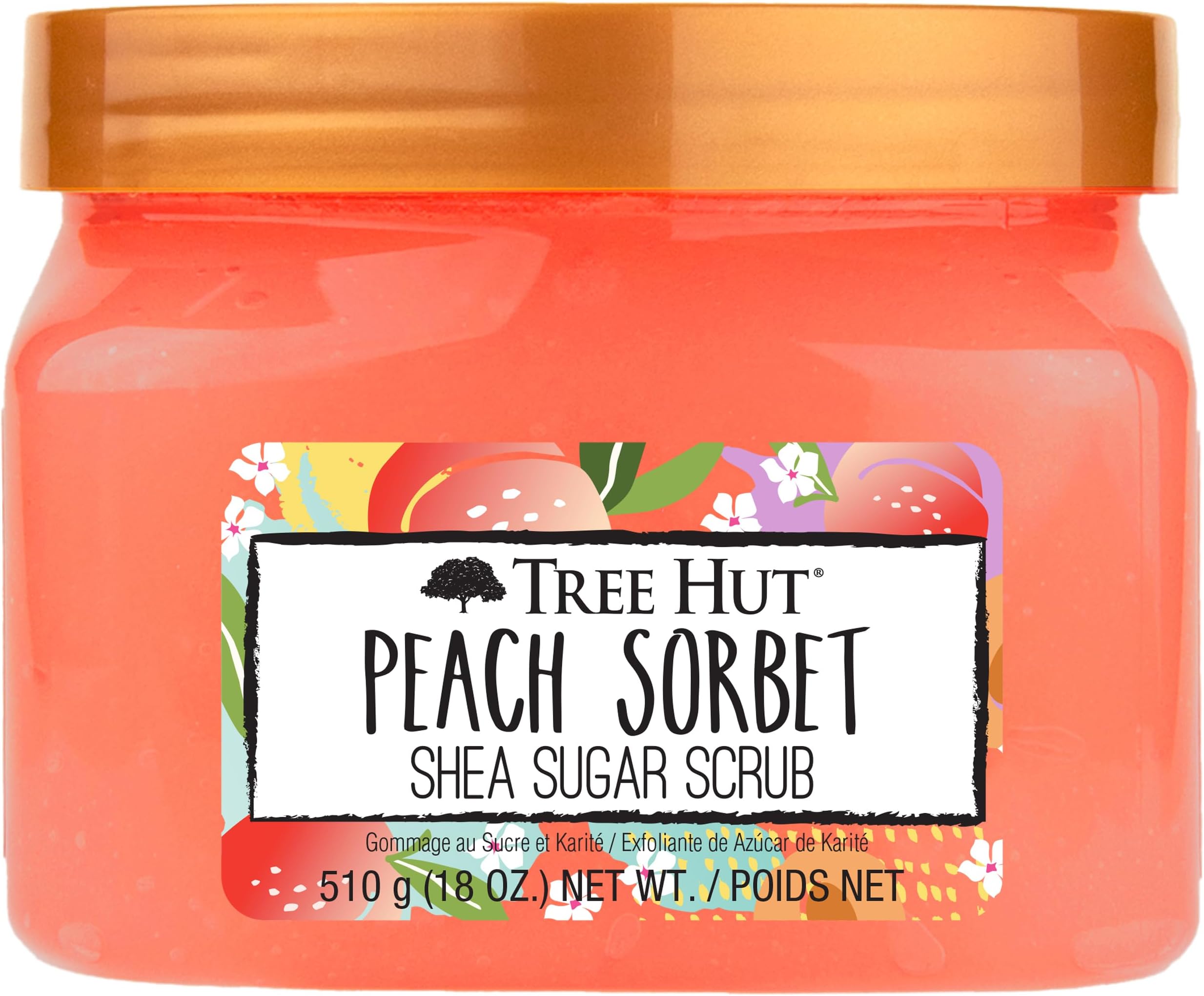 Tree Hut Peach Sorbet Shea Sugar Scrub | Exfoliating Body Scrub Removes Dead,...
