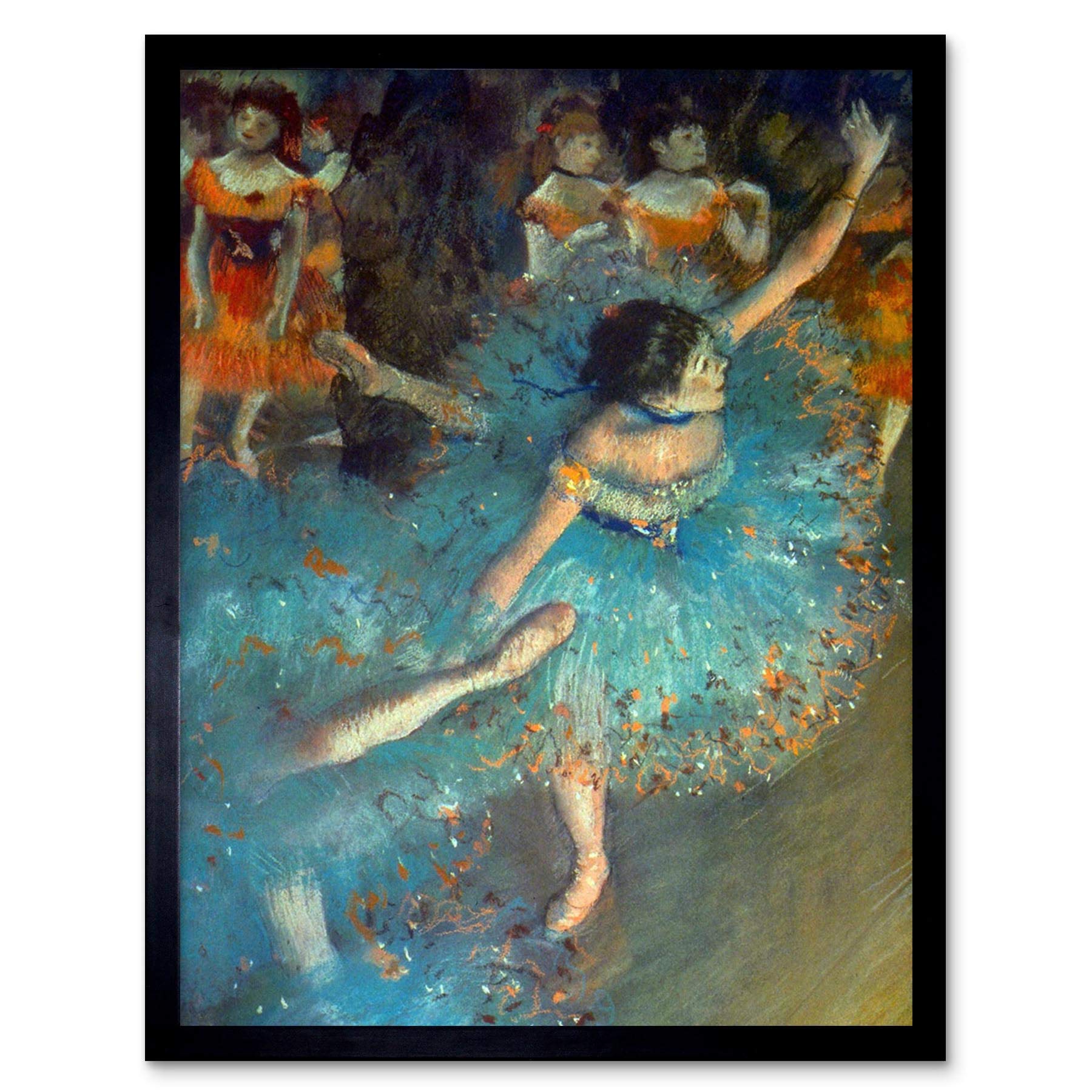Wee Blue Coo Degas Dancer Old Master Painting Art Print Framed Poster Wall Decor 12X16 Inch