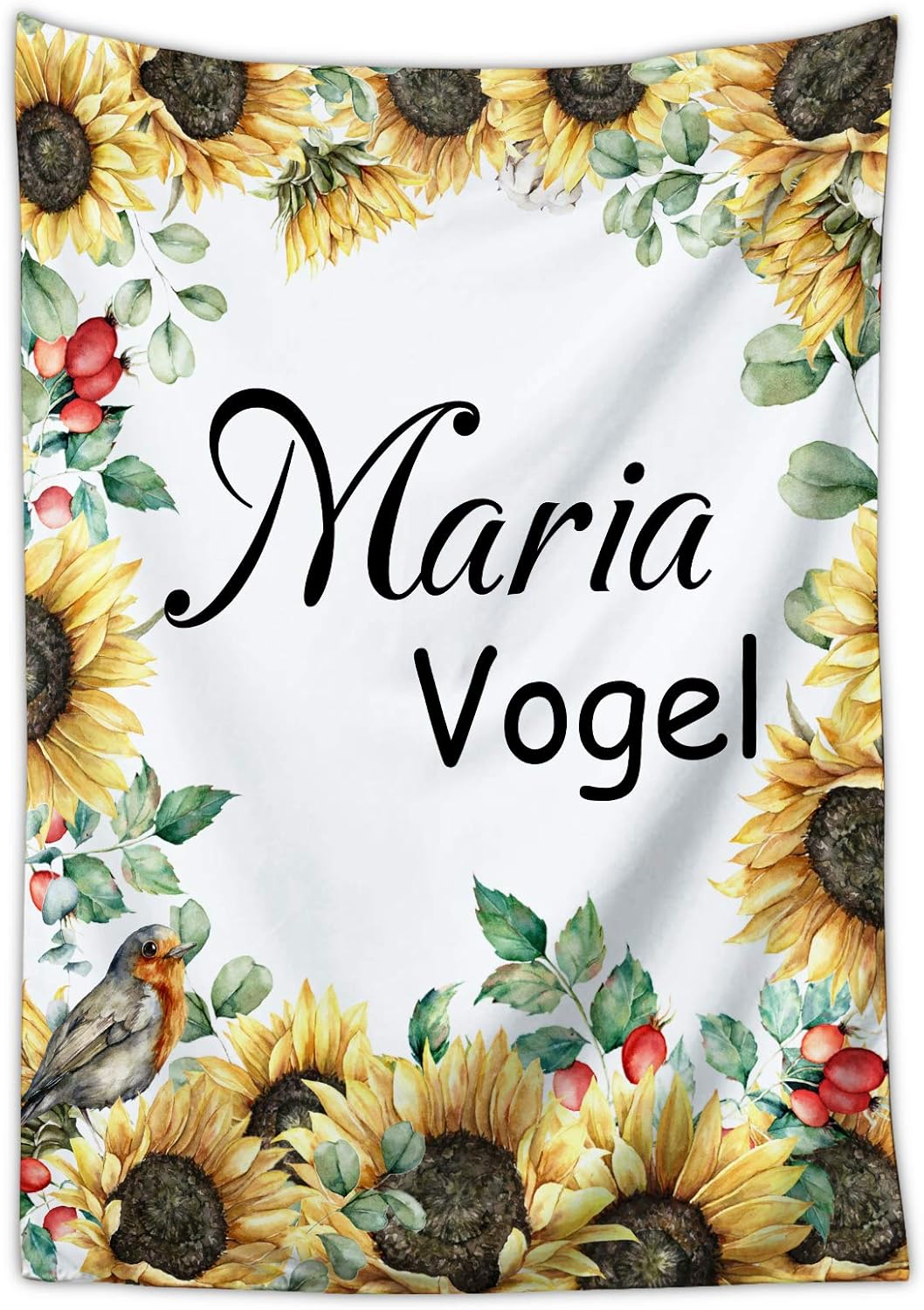 Custom Personalized Baby Blanket with Name for Girls, Customized Floral Baby Name Blankets for Infants Newborns Babies