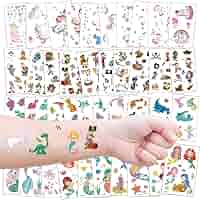 Tatuaggi Temporanei Per Bambini - 60 Fogli Con Unicorni, Dinosauri, Spazio E Pirati, Facili Da Applicare