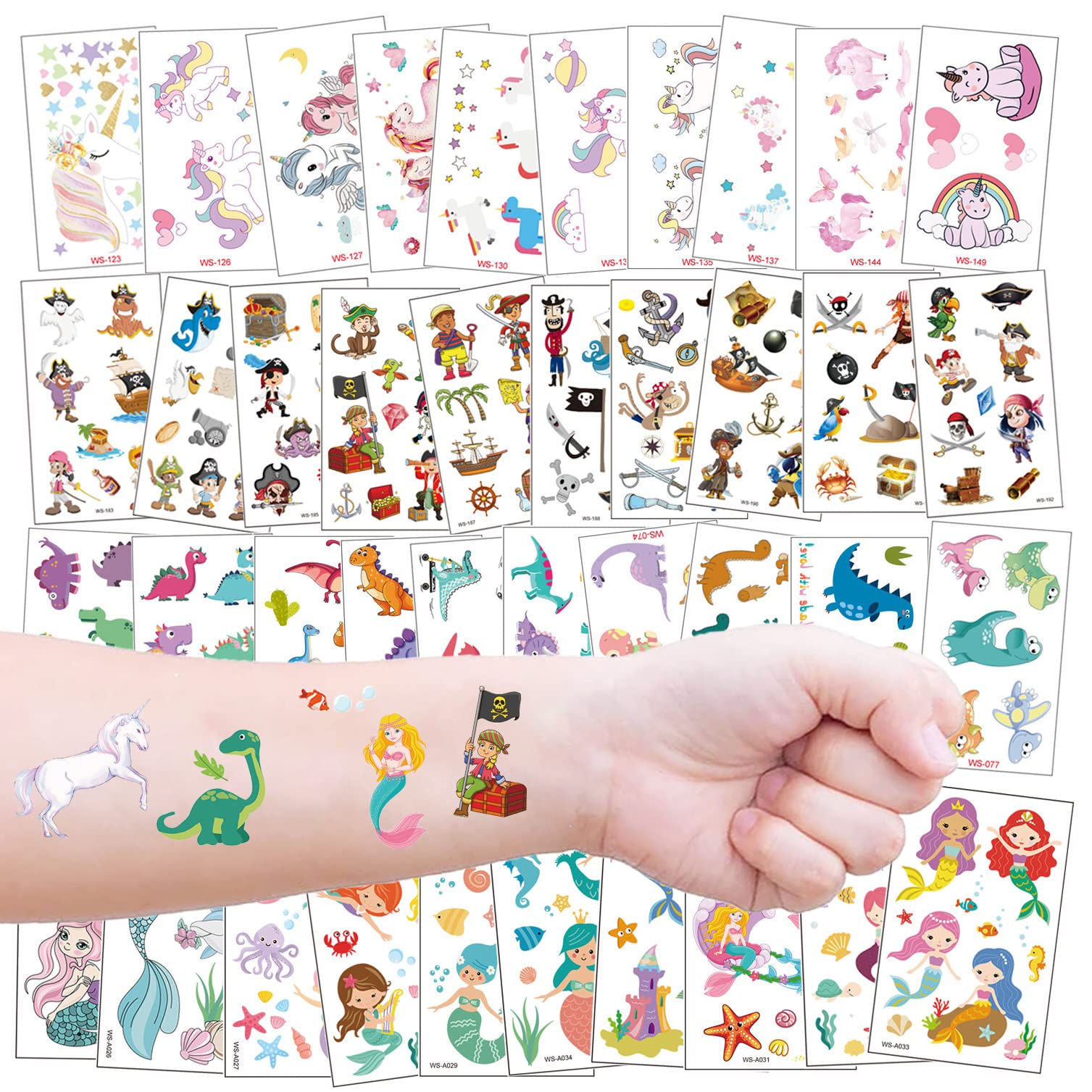 40 Fogli Tatuaggi Temporanei Per Bambini - Dinosauri, Spazio, Calcio - Regalo Feste