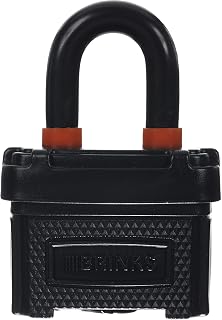 BRINKS - 40mm Laminated Steel Sure Grip Weather Resistant Padlock - Plastic Polymer Wrapped and Chrome Plated with Hardened Steel Shackle,Black