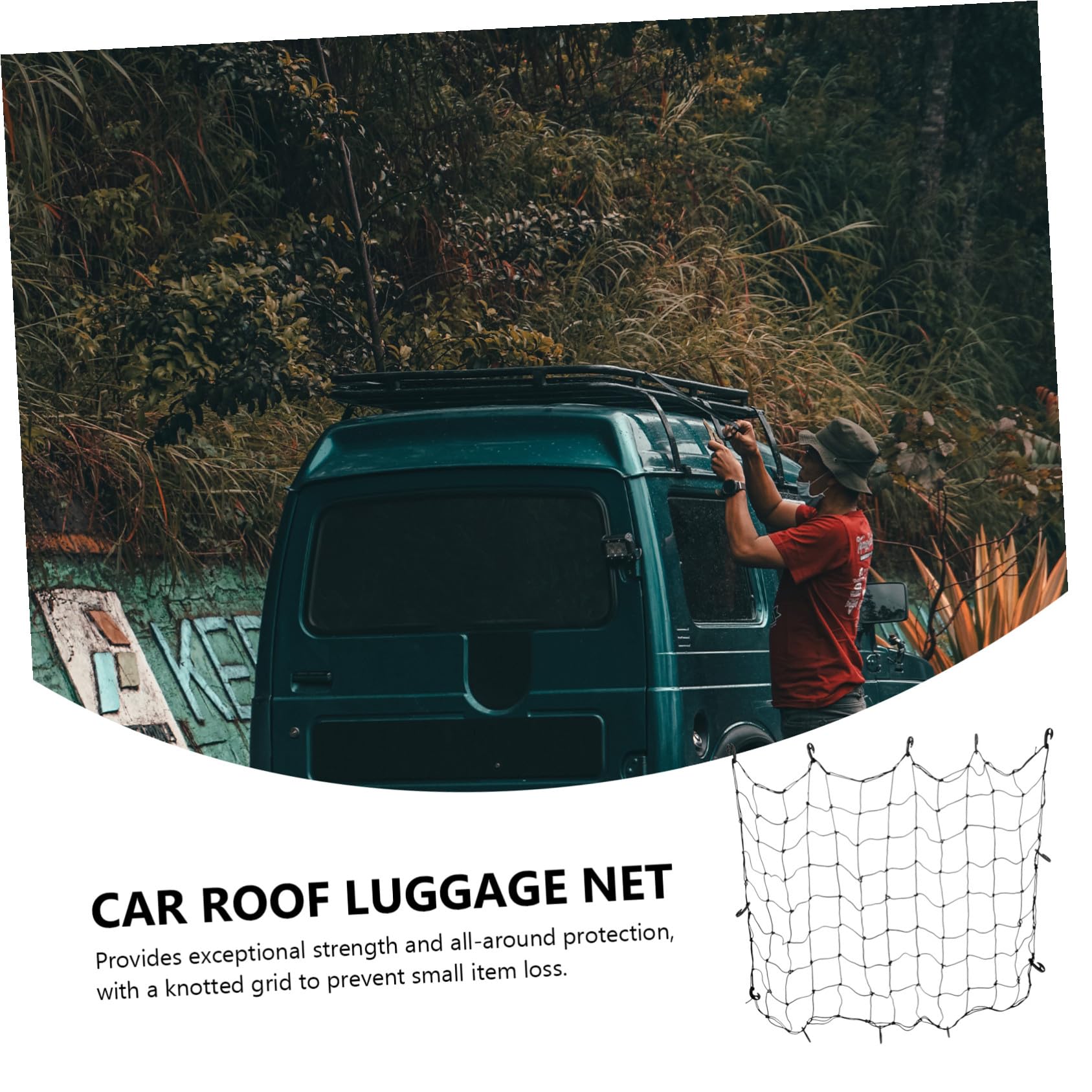 ERINGOGO Filet Élasticité Caoutchouc et Chargement pour de Voiture Noir en Sécurise Organise SUV Les Bagages sur Galerie de Toit