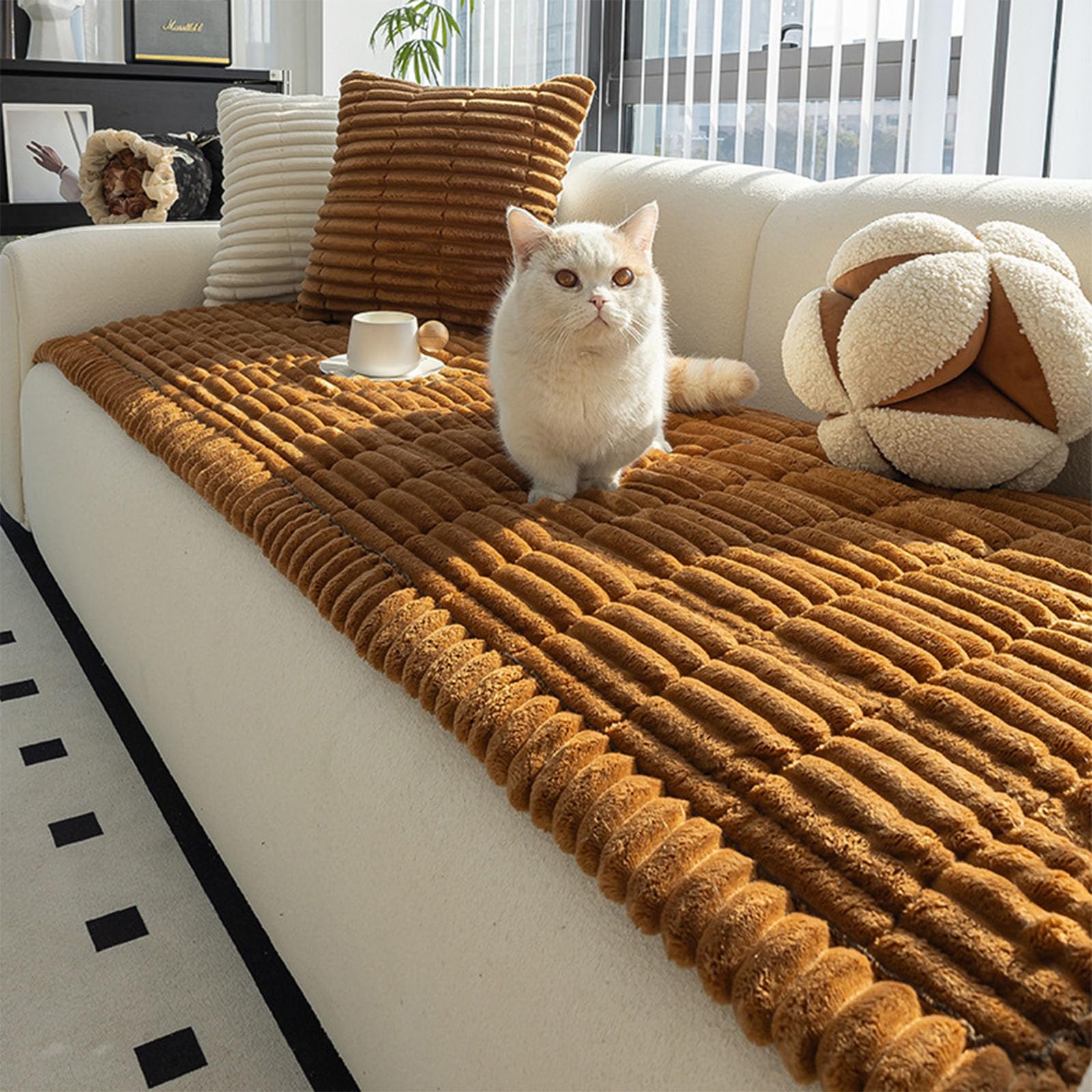 Housse de canapé flanelle protecteur coussin lavable tapis de lit antidérapant 70x150