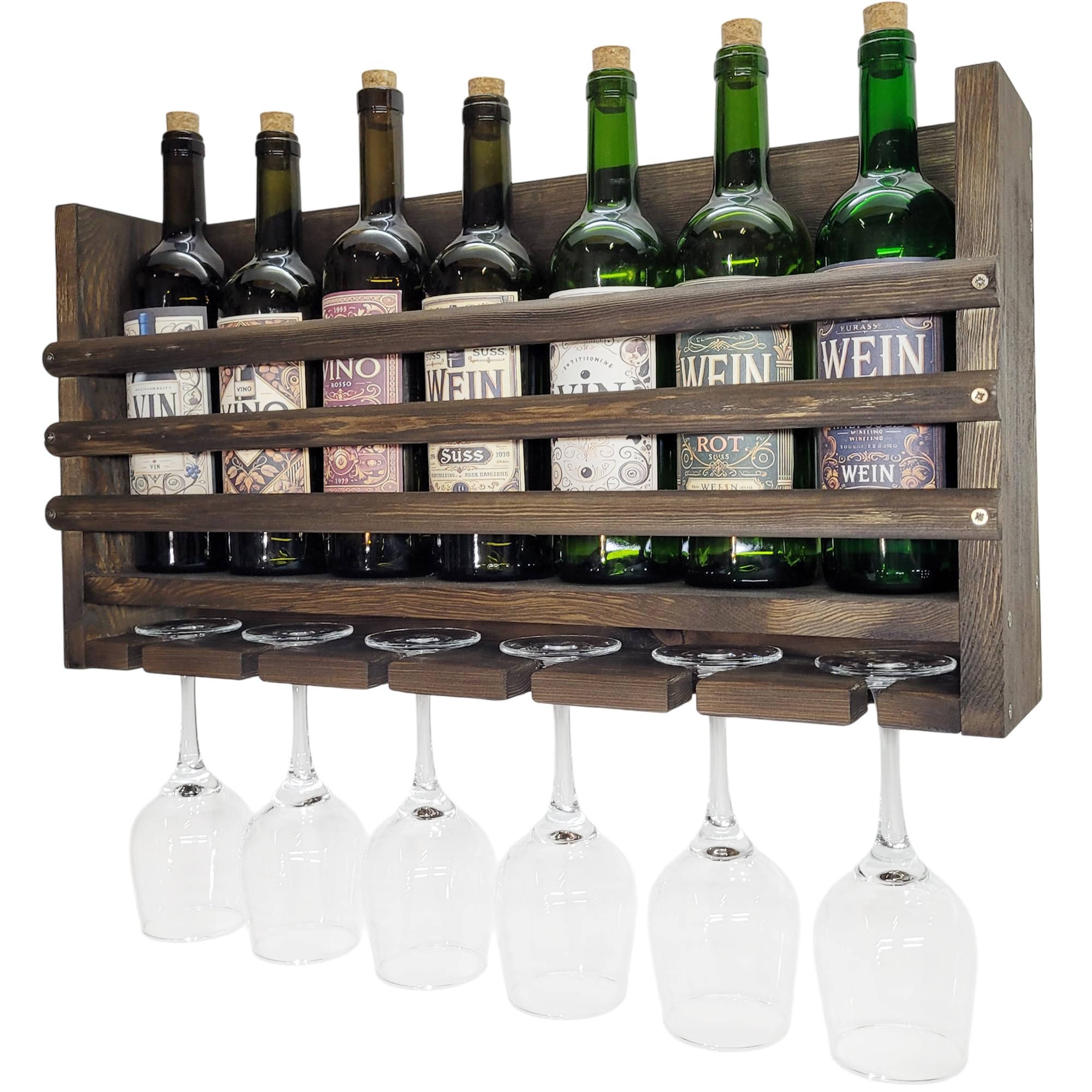 Porte-Bouteilles Mural pour vin et Whisky, 3 Barres, wenge