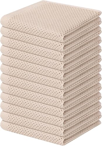 Miniatura 221 de Homaxy Paños de cocina de 100% algodón con tejido gofre, toallas de cocina ultra suaves, absorbentes, de secado rápido, 12 x 12 pulgadas, paquete