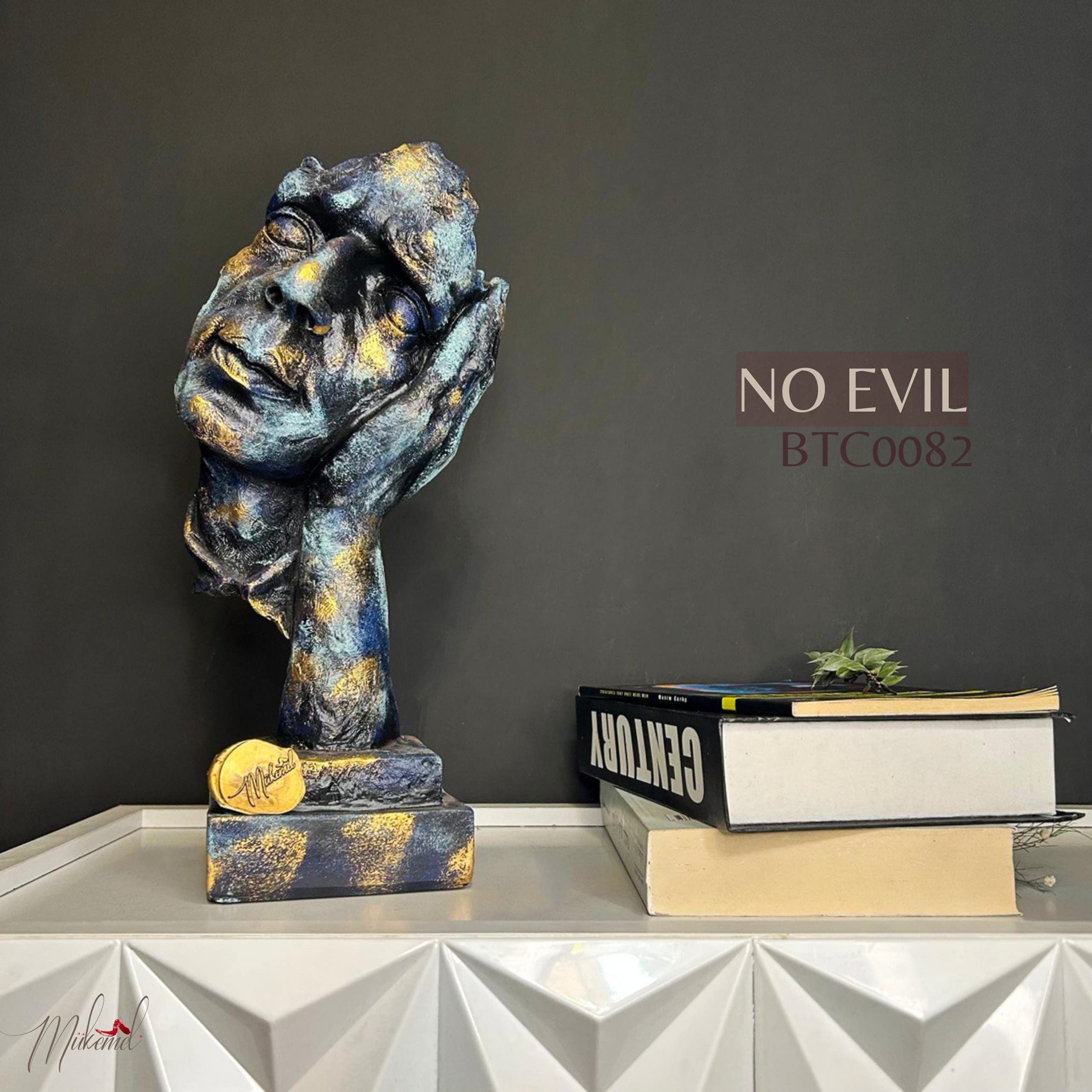 Non parlare male, non vedere male, non sentire male (13 pollici, busto, saggio, statua, scultura, fatto a mano, artigianato, regalo ) Mukemel Designs (vedi nessun male) (non ascoltare il male)