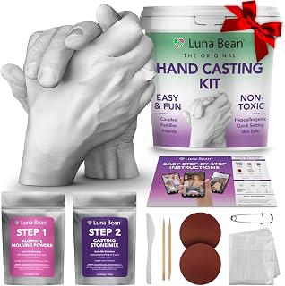 Luna Bean Hand Casting Kit for Couples - Original DIY Mold Kit, Ideal Anniversary Engagement Birthday Gift for Her Him Wife Husband