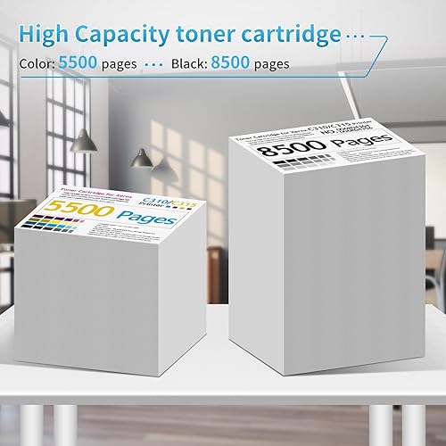 Miniatura 3 de Paquete de 4 cartuchos de tóner para Xerox C310 C315, 5,500 ~ 8,500 páginas de alta capacidad 006R004356 006R004357 006R004358 006R004359 para Xerox