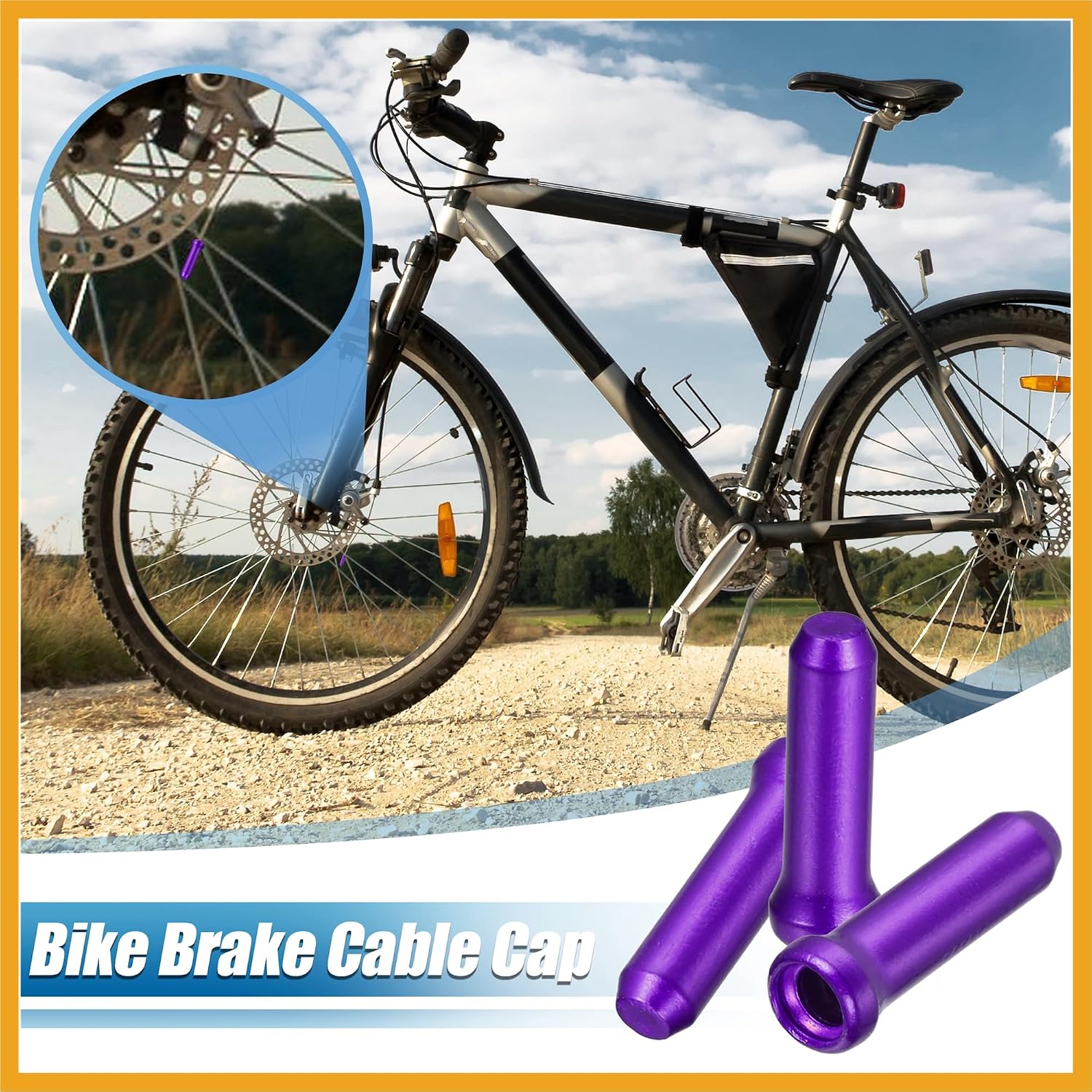50pcs Bike Brake Cable Cap Bicycle Bike Shifter Brake Gear Inner Cable Cap End Tips Crimps Purple Replacement image 2