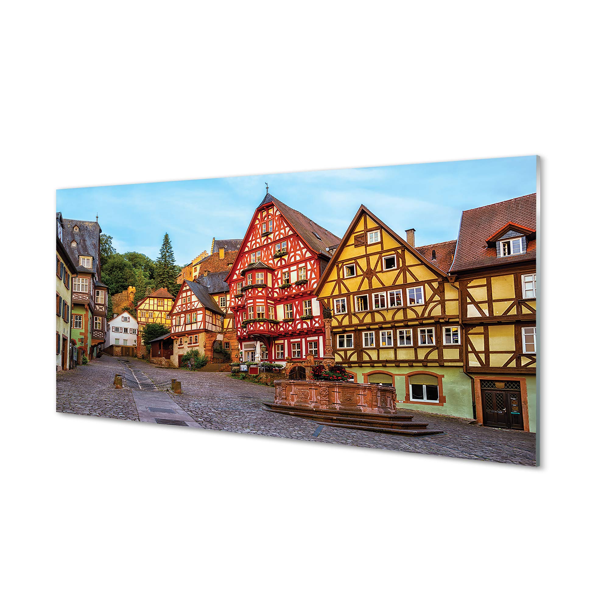 Crédence adhésive Tulup 140x70cm en verre trempé avec décor de la vieille ville de Bayern
