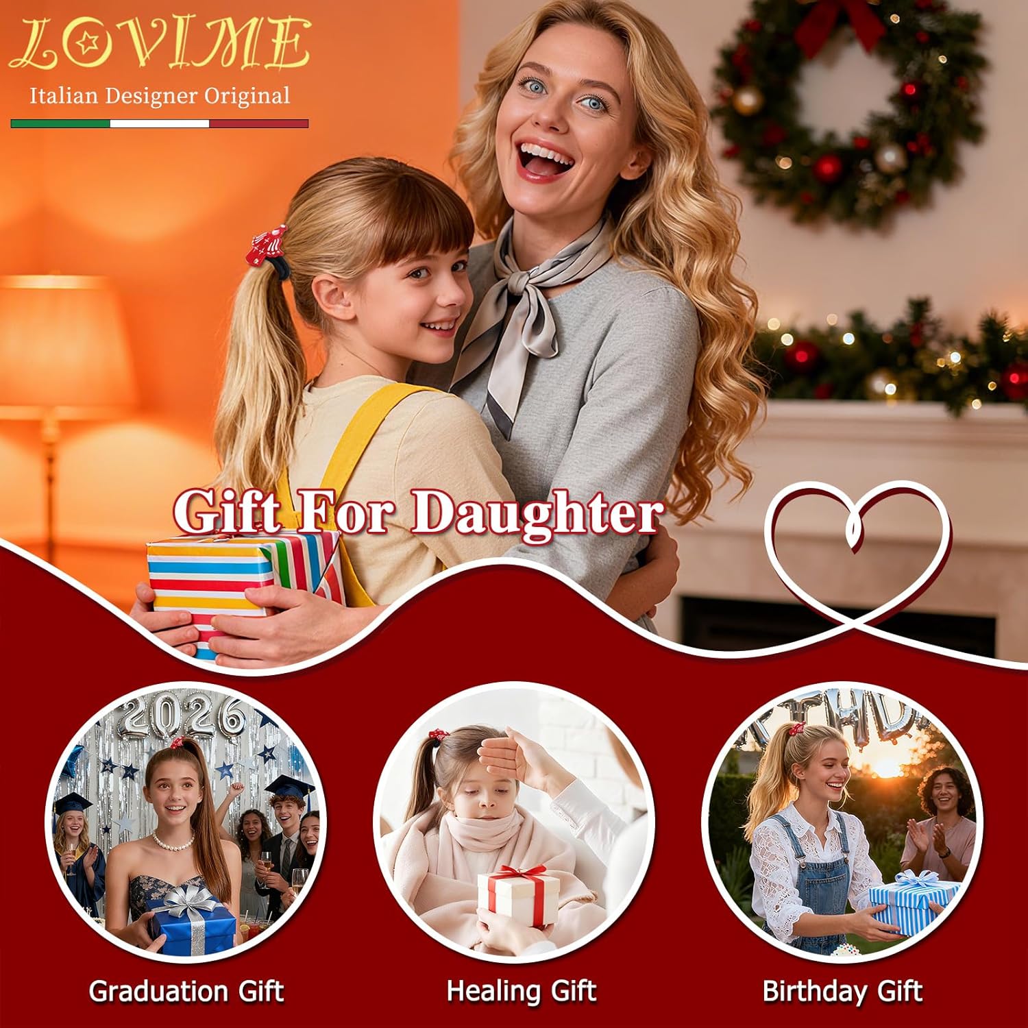 Inspirational Birthday gifts for Women Girls Friend, Original Italian Designed Acetate Hair Clip, To My Daughter Gifts from Mom Dad, Handmade Inspirational Angel Christmas Gift with Box - Image 2