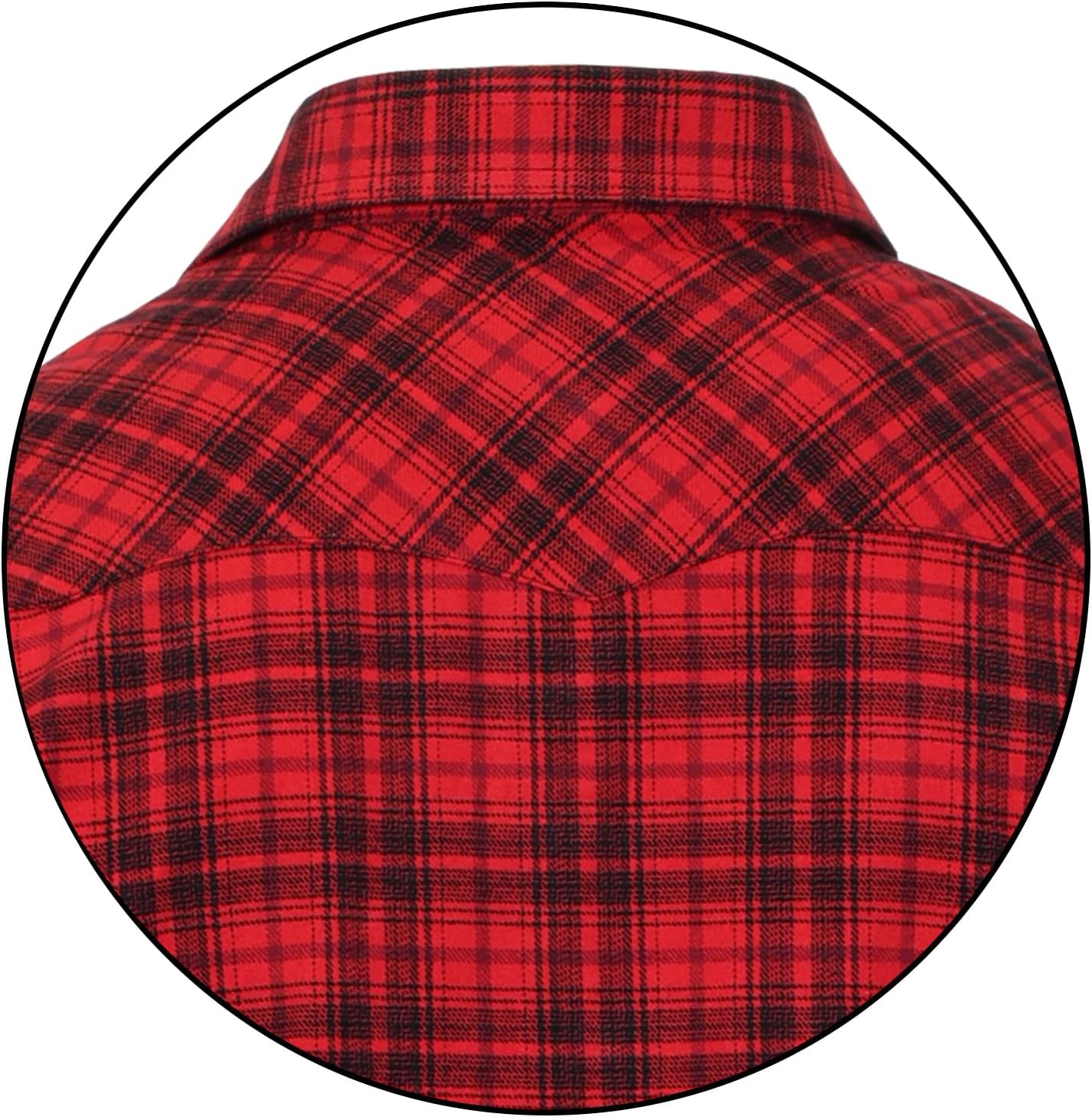 Gioberti Men 100% Cotton Western Flannel Plaid Shirt w/Snap-on Button