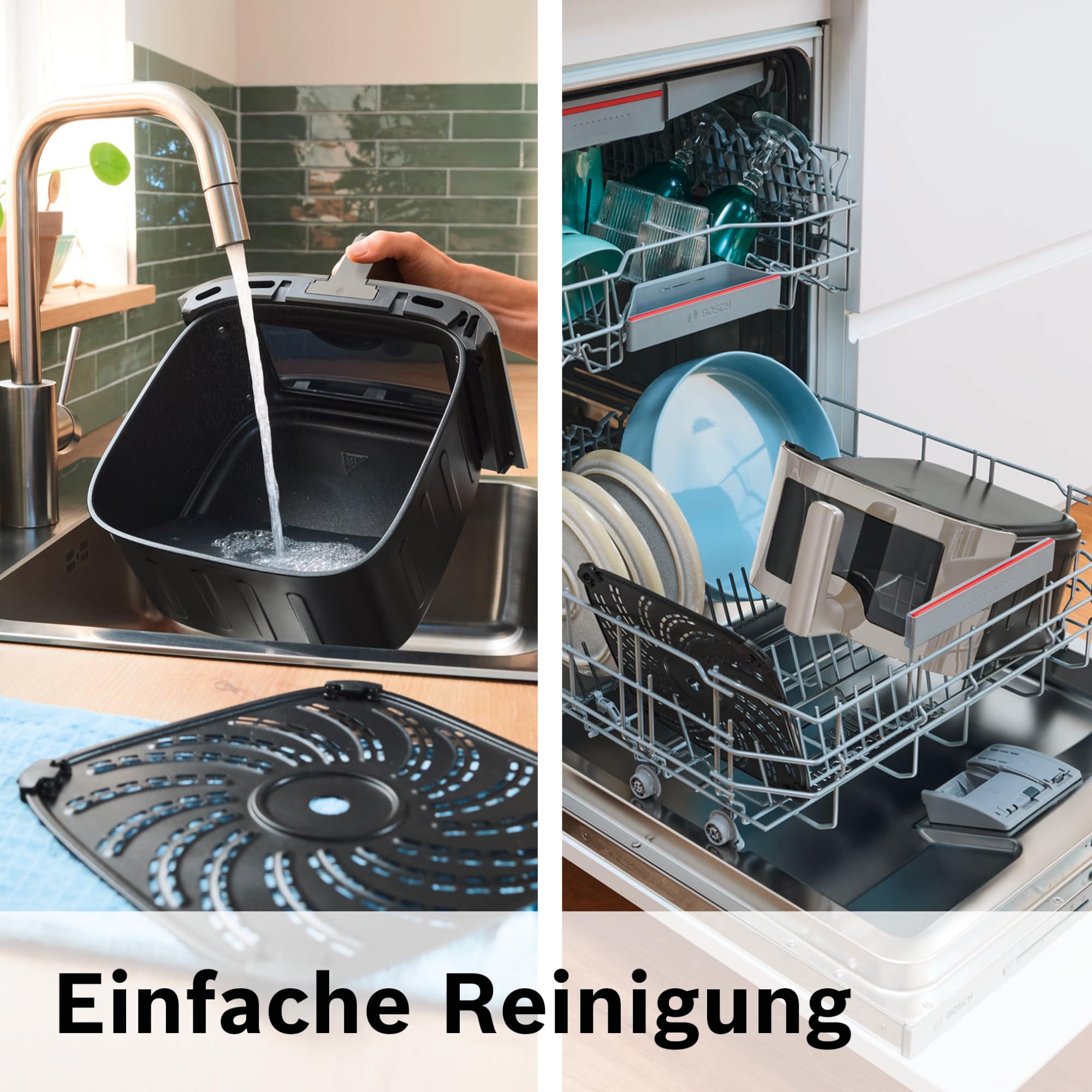Bosch - Freidora de Aire Serie 6, Capacidad XXL de 7,2 L, 7 Programas y Ventana de Visualización con Luz, Beige Mate, MAF671C0