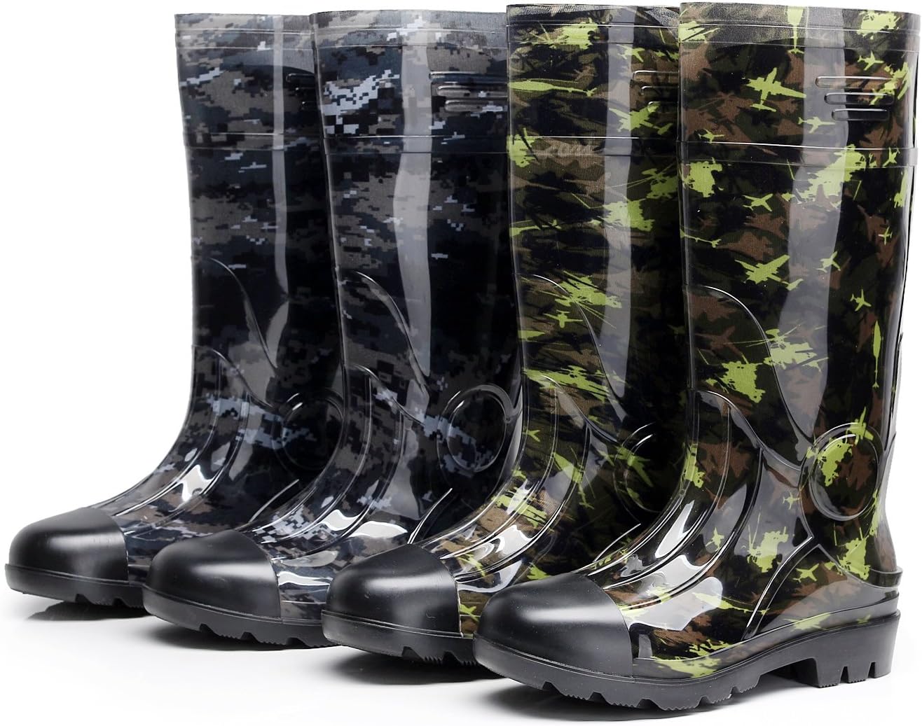 Man Knee High Rubber Rainboots Camo Waterproof Rubber Boots for Garden Man Rain Footwear Size