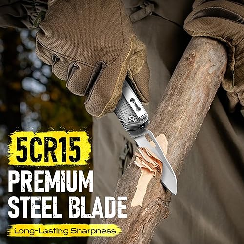 Miniatura 4 de BIBURY EDC - Cuchillo de bolsillo BI2056, cuchillo multiherramienta con bloqueo magnético, accesible con una mano