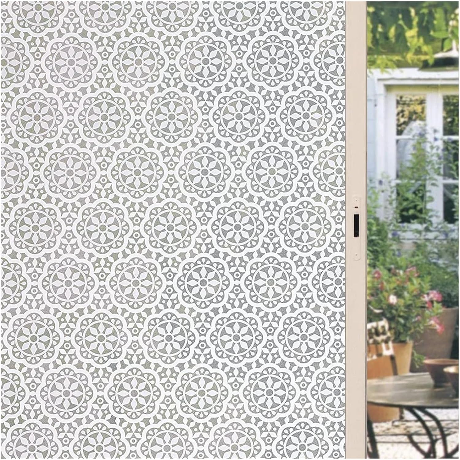 3D Frosted Decorative Window Film Privacy Static Cling Adhesive Stained Glass Matte Decals UV Protection Stickers for Room(Color7,75x300 cm)