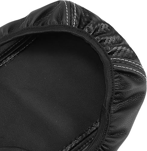 Miniatura 8 de X AUTOHAUX Funda para reposabrazos de consola central de automóvil para Toyota Corolla Cross 2022, patrón de fibra de carbono, piel sintética negra,