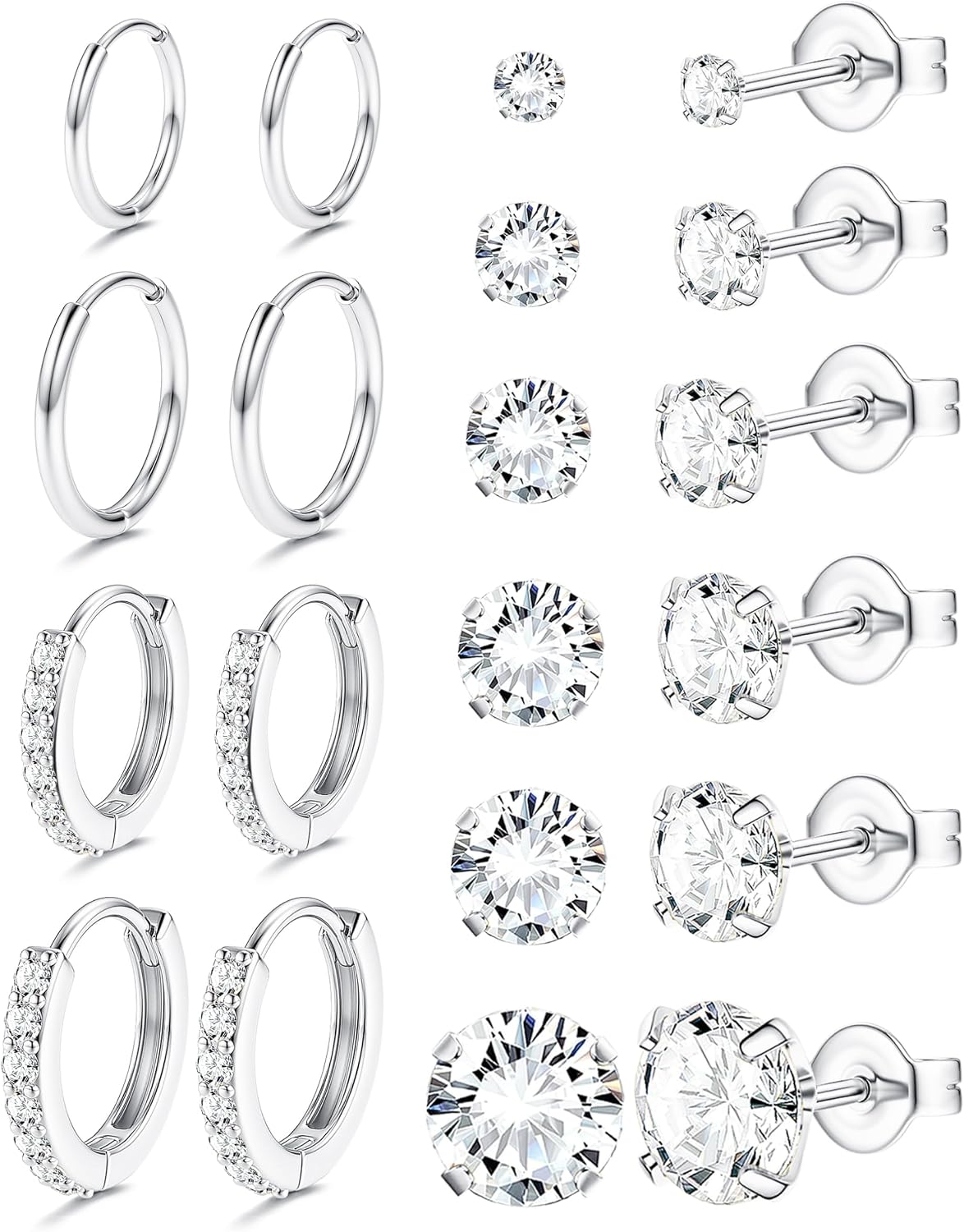YADOCA Hypoallergenic Surgical Steel Silver Earrings for Sensitive Ears