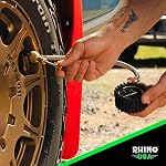 Rhino USA Déflateurs à pneus rapides avec jauge (0-60psi) Automatique & Pneu réglable Air Outil descendant - grand 2" Cadran facile à lire & Matériel en laiton massif - Meilleur déflatateur hors route pour jeep, camion ou ATV