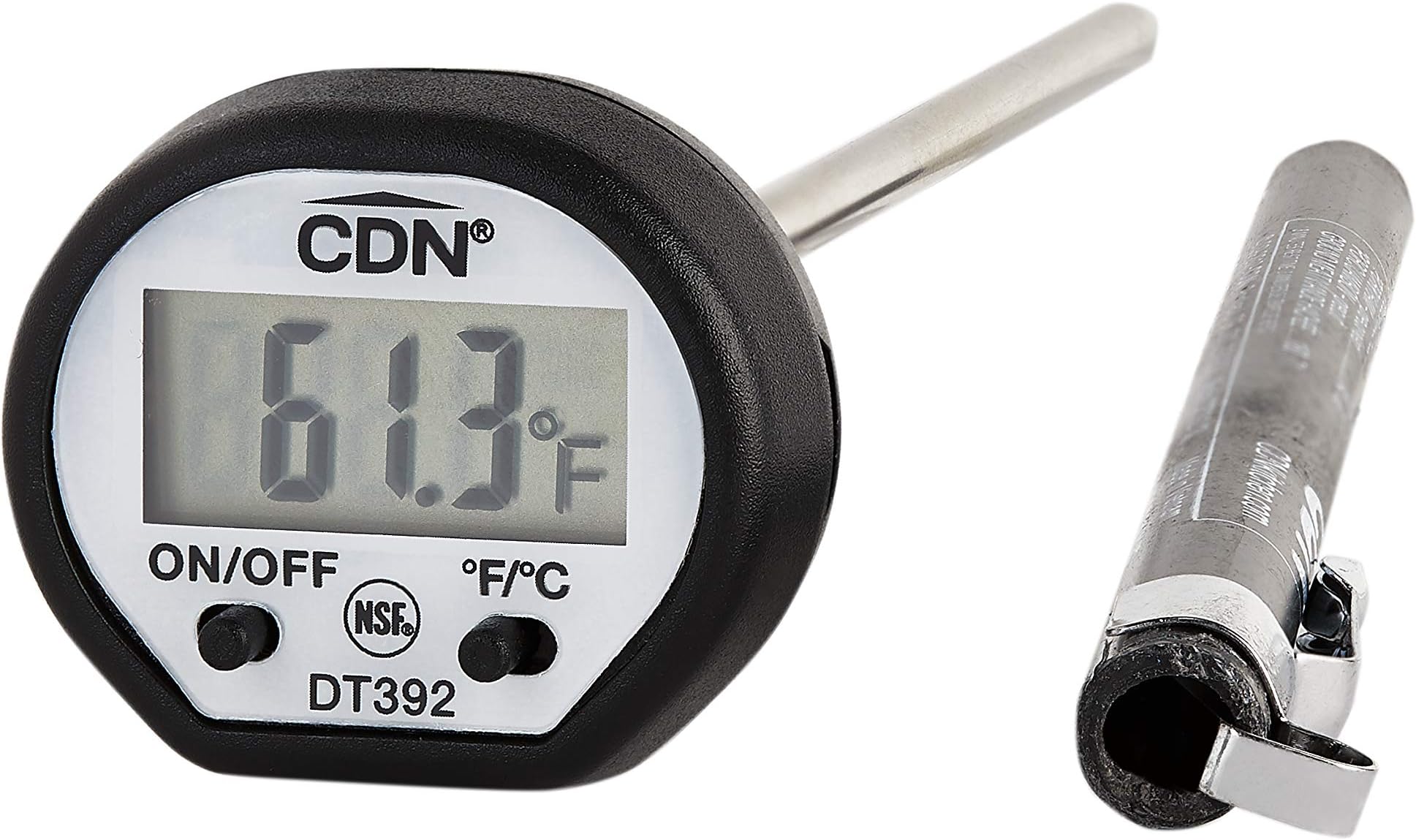 Waterproof Instant Read Digital Thermometer | NSF Certified | ProAccurate® | 5" Stem with Protective Sheath | For Meat, Poultry, Candy | Easy One-Button Operation | DT392