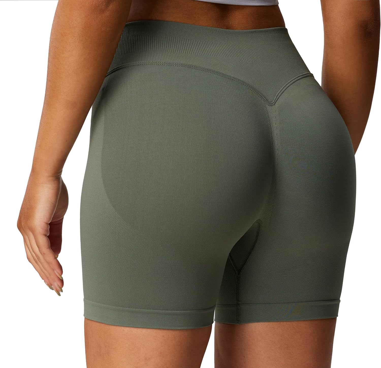 Aoxjox Seamless Biker Shorts for Women Impact Hidden Scrunch Low Waisted Athletic Yoga Short 3.5"/4.5"/5"/6"