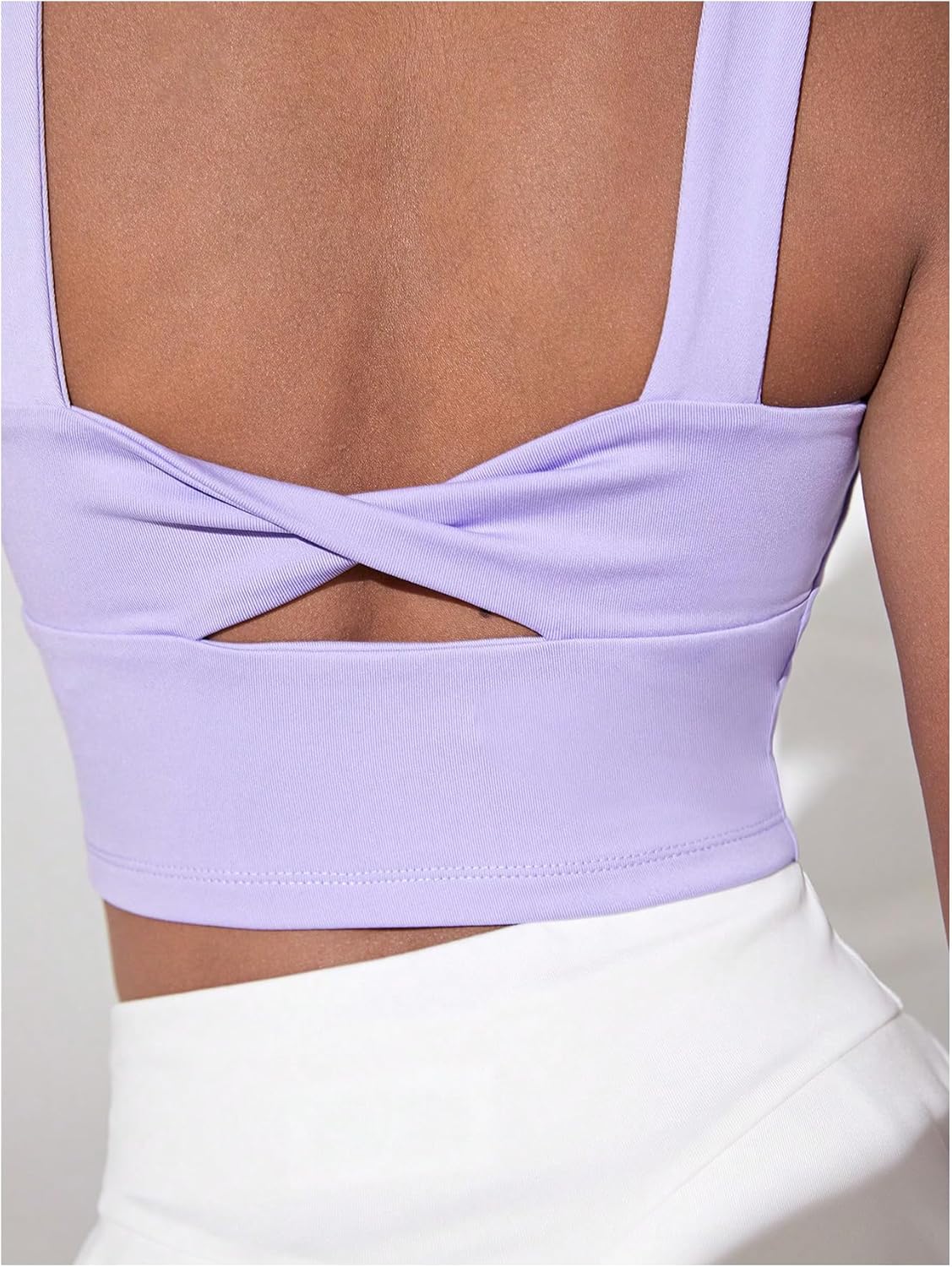 WDIRARA Girl's Twist Back Sports Bras Backless Tank Top Workout Sports Shirts for Gym - Image 5