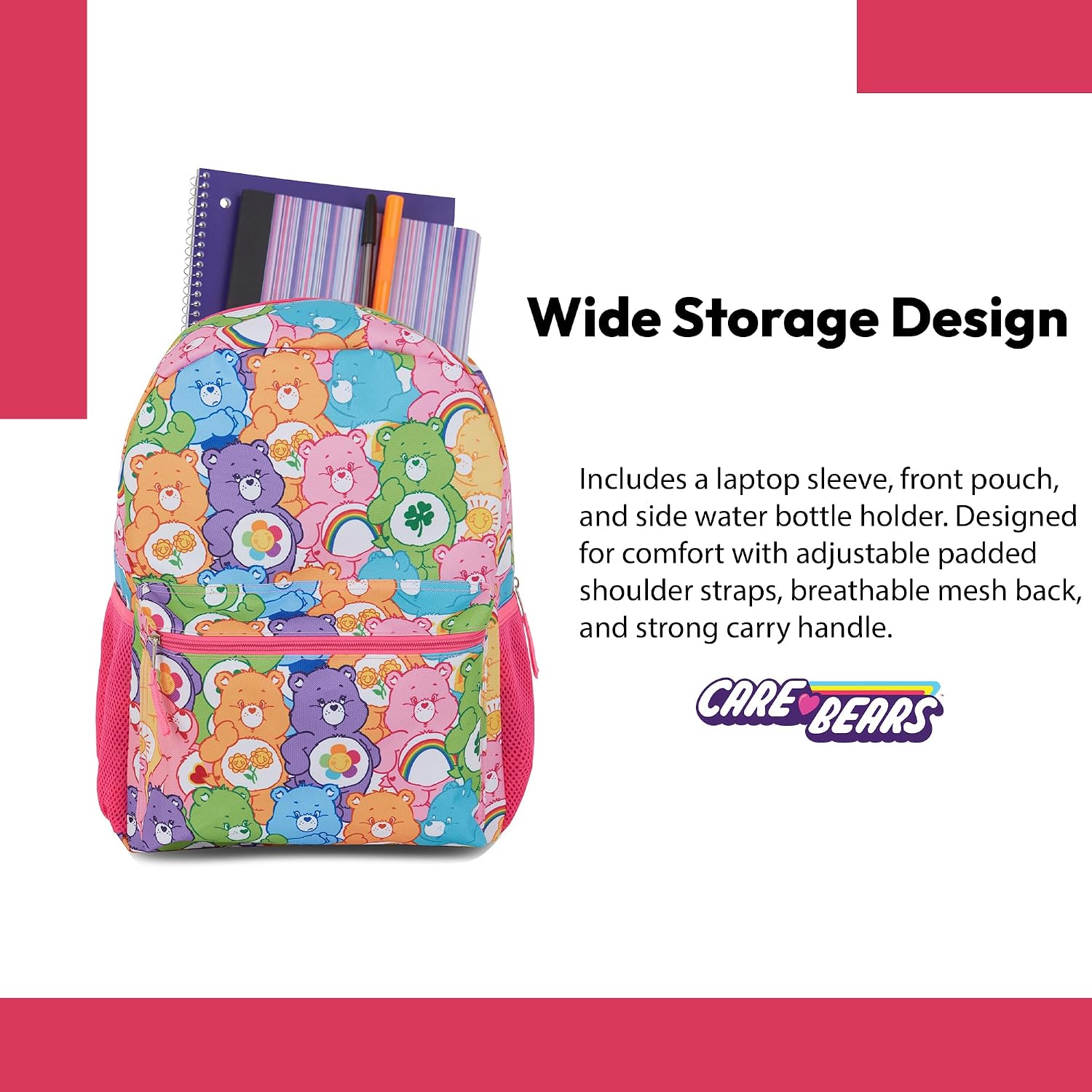 Care Bears Allover Print Backpack Spread