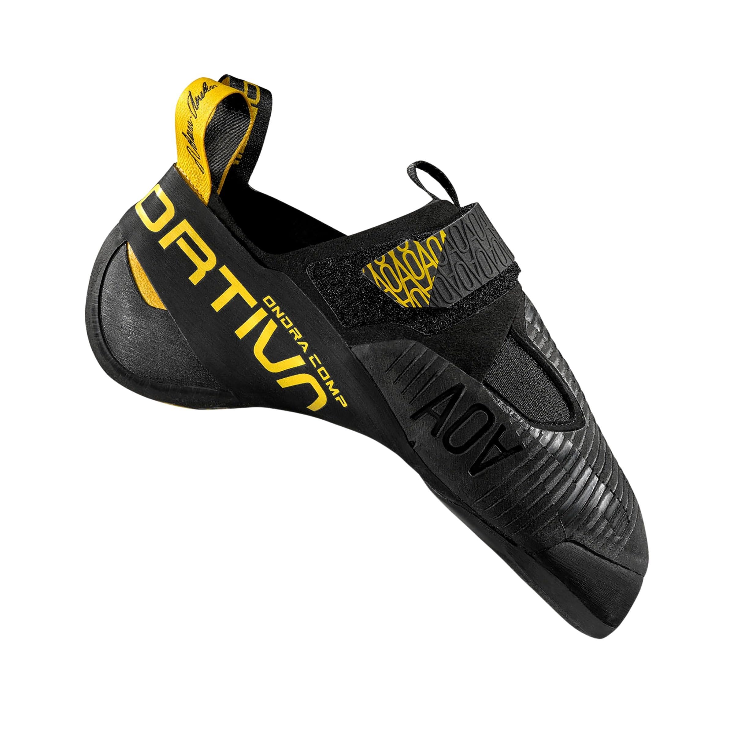 LA SPORTIVA Unisex Ondra Comp Chaussons d'escalade, Black-Yellow, 44.5