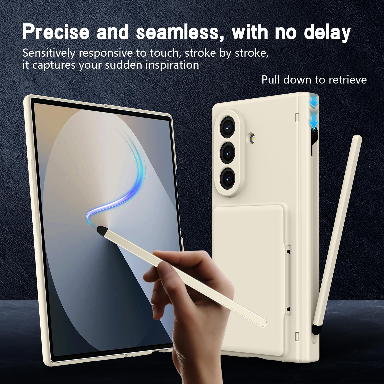 COQUE Etui na telefon Galaxy Z Fold 8 Ultra, odporne na uderzenia, z przegródką na karty i stojakiem, wbudowanym rysikiem i folią ochronną na wyświetlacz, etui na telefon komórkowy do Samsung Galaxy Z
