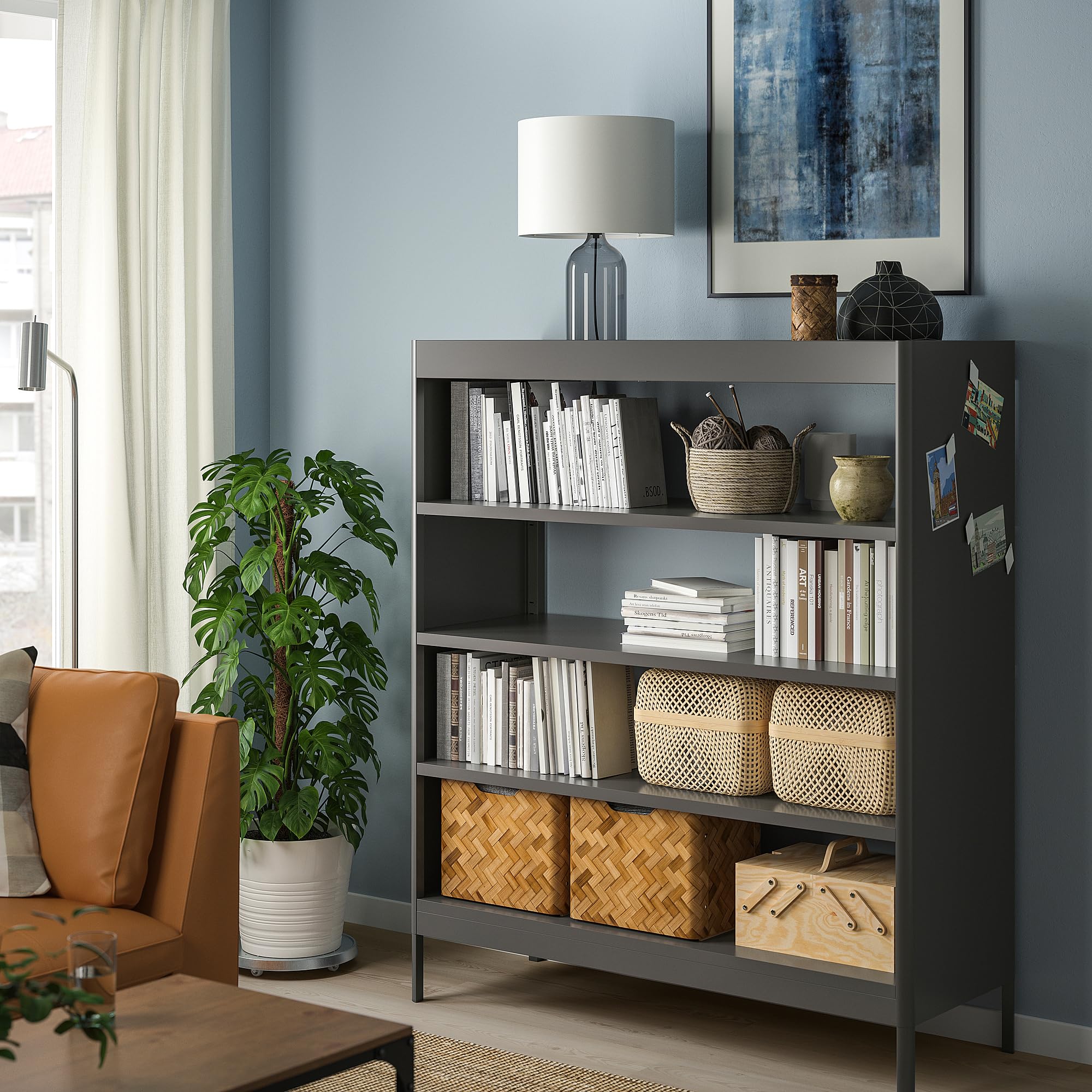 Ikea IDÅSEN shelving unit, 120x140 cm, dark grey : Amazon.ca: Home