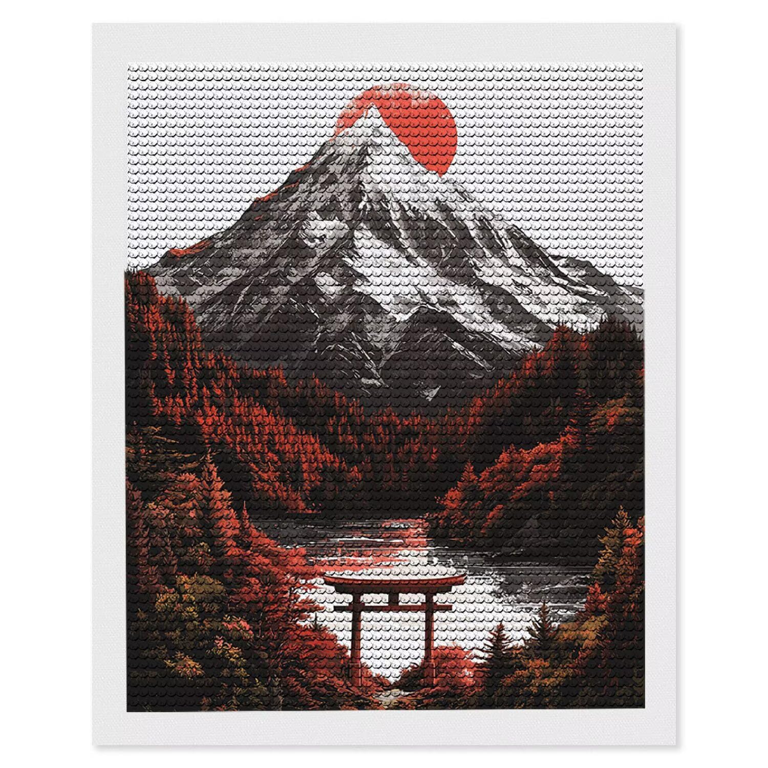 5D diamentowe zestawy do malowania artystycznego dla dorosłych, Mount Fuji Diamentowe zestawy do malowania, DlY Okrągłe pełne wiertło Zestaw artystyczny Klejnot Ścieg krzyżykowy Zestaw Początkujący