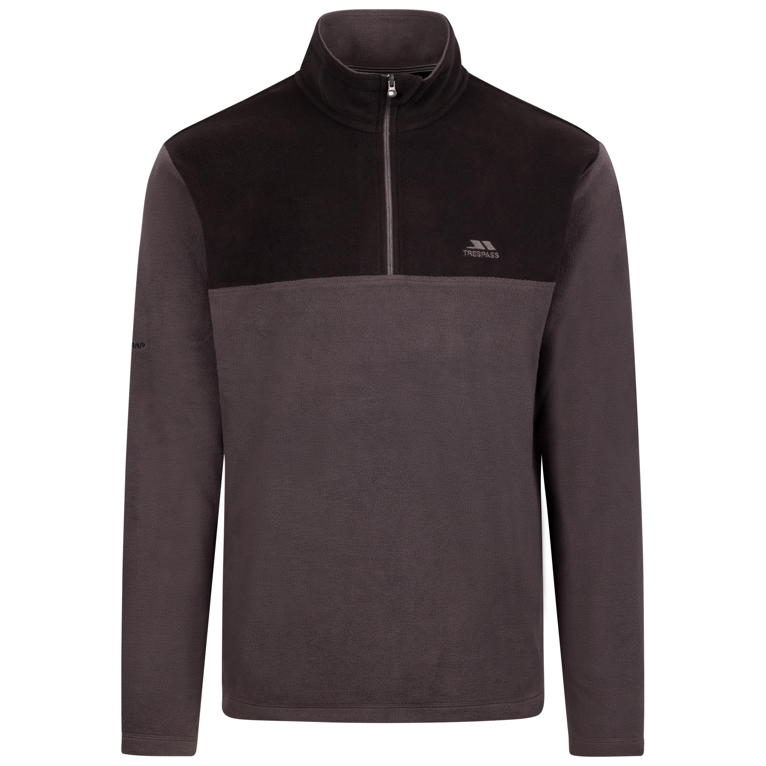 Trespass Men's Dark Grey Half Zip Fleece Curtiston