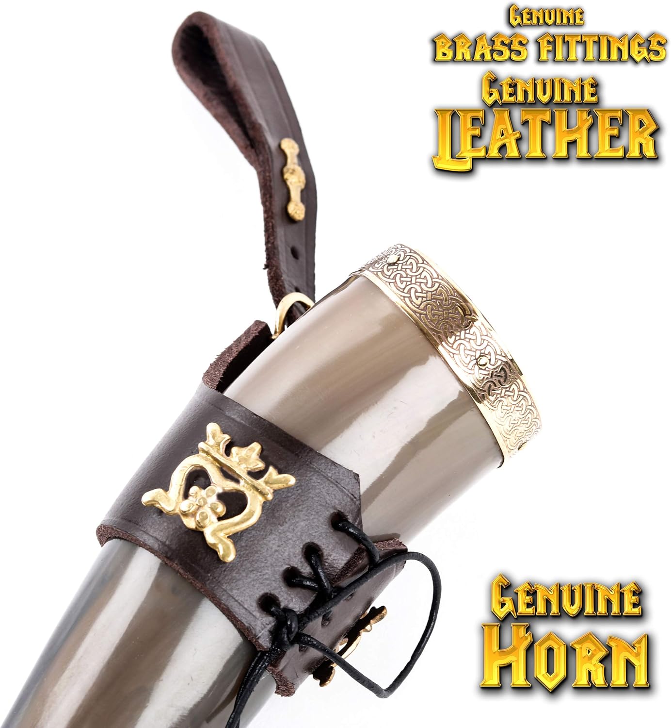 🛒 Crazy Deals Mythrojan THE ELEGANT LADY Viking Drinking Horn with Brown Leather holder Authentic Medieval Inspired Viking Wine/Mead Mug – Polished Finish 70% Off Discount Mythrojan THE ELEGANT LADY Viking Drinking Horn with Brown Leather holder Authentic Medieval Inspired Viking Wine/Mead Mug – Polished Finish
