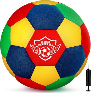 HopeRock Indoor Soccer Ball, Size 4 Soft Foam for Toddlers and Kids, Silent in House, for Youth Boys and Girls Aged 3-12 Years Old