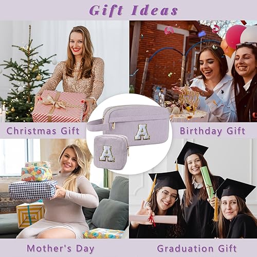 Miniatura 6 de Bolsa de maquillaje de 2 piezas, bolsa de cosméticos, pequeña bolsa personalizada, bolsa de aseo estética, bolsa de aseo de gran capacidad,