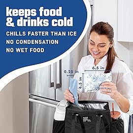 Fit & Fresh Cool Coolers 2 Pack Soft Ice for Lunch Bags, Flexible Stretch Nylon, Durable, Reusable Lunch Box Ice Packs, Soft Ice, Reusable Freezer Packs, Lunch Ice, Easy to Clean, Blue Floral