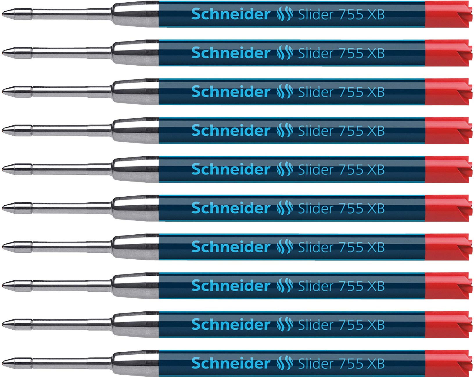 Schneider 175502 Ballpoint Pen Refill Slider 755 XB Pack of 10 Red