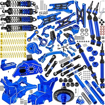 RC Upgrades Part for 1/10 Granite/Senton 3S & Mega550,Shock,Links,A-Arm,Caster Block,Steering Blocks,Stub Axle Carriers,Gearbox,Covers,Center Driveshaft,CVD Axles,Support,Spline,Steering,57TGear,Blue