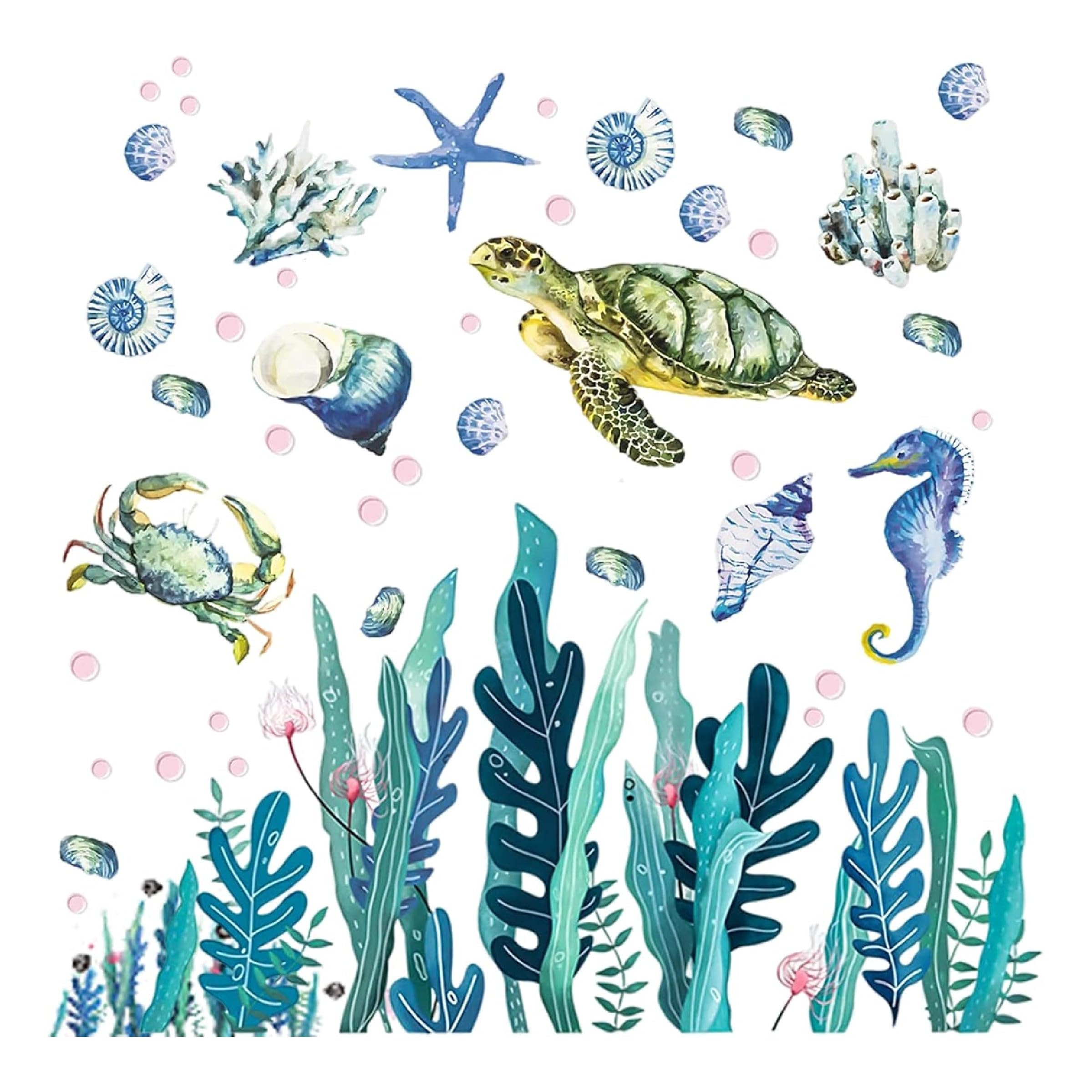 Creative Edge Decorative Multicolor Underwater Sea Wall Sticker – Fish & Marine Life Art for Living Room, Kids Room, or Nursery (H x 62 x W x 63cm)-image-20