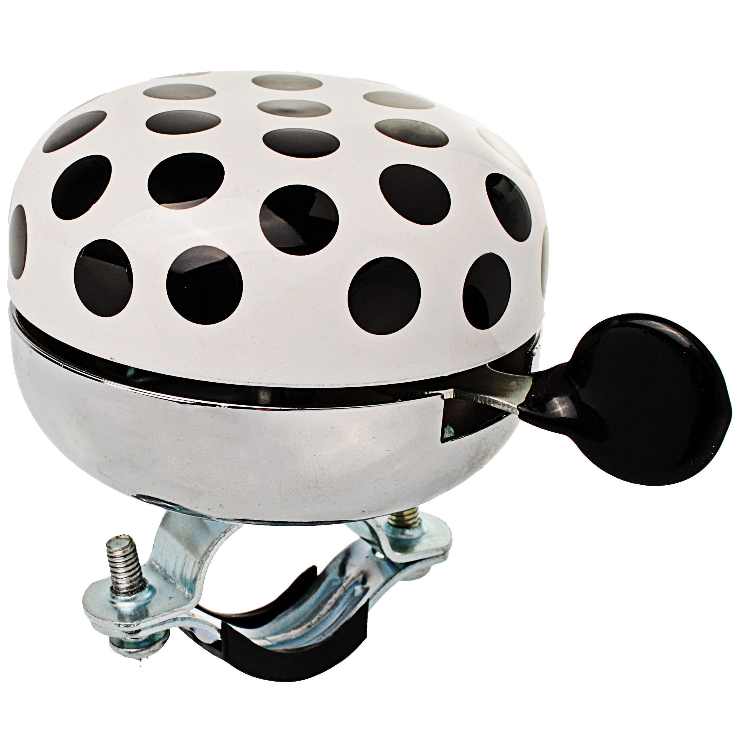alles-meine.de GmbH Fahrradzubehör Artikel & Motivwahl 4 Stück kleine - Fahrradklingeln - Bunte Punkte - inkl. Name - stabiles Metall - Ø 6 cm - Ding Dong - 4 Klang - Kinde..