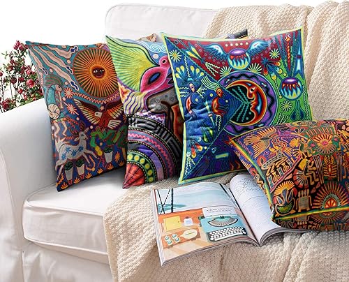 Miniatura 2 de Britimes - Juego de 4 fundas de almohada decorativas para cama, sofá, sofá, fundas de almohada, 18 x 18in, 4 unidades